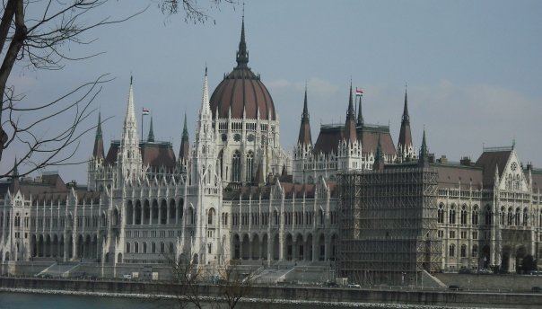Budapest Parliament night — Two for the Row'd